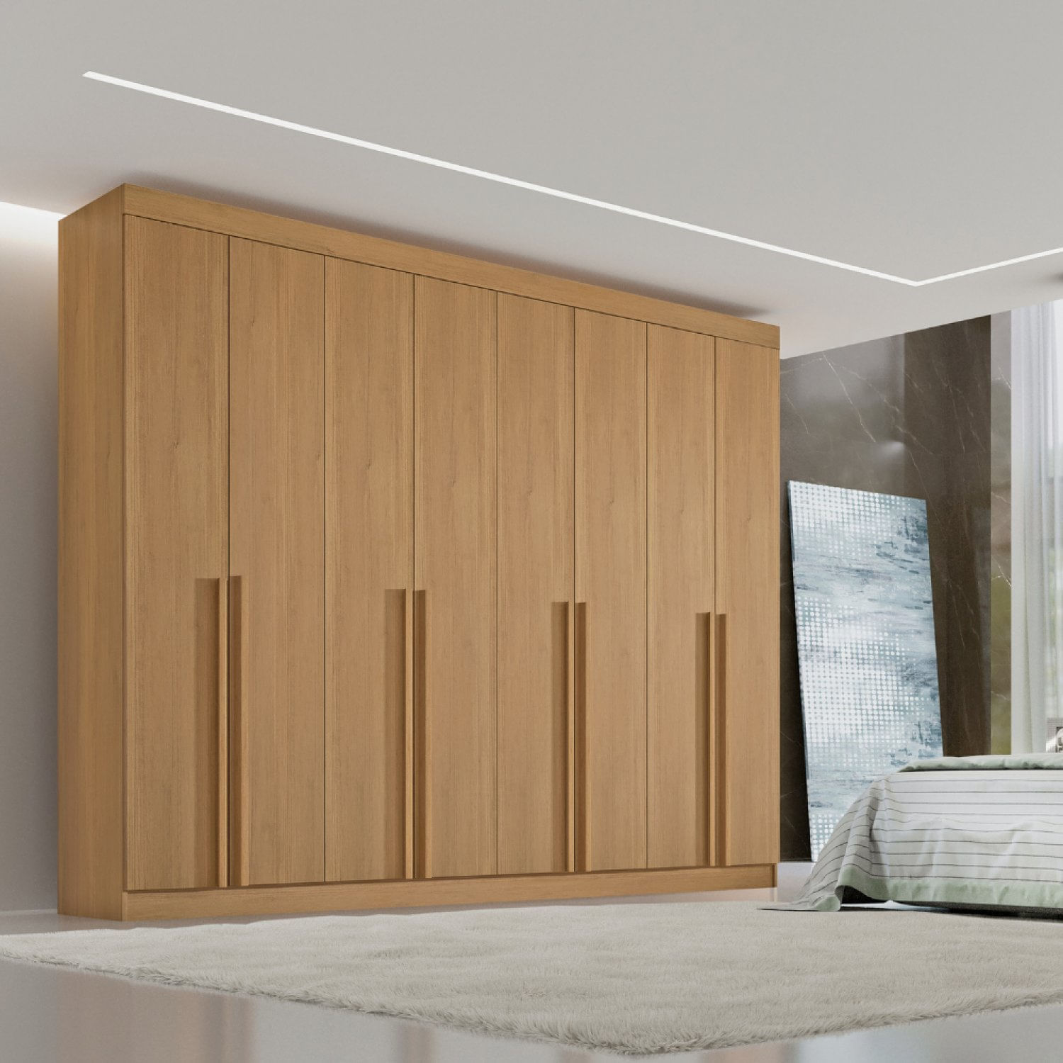 Guarda-roupa Casal MDF 8 Portas Império
