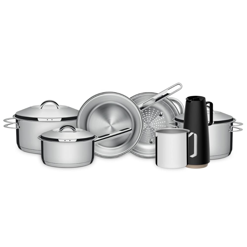 Jogo de Panelas Tramontina Inox Fundo Triplo 7 Peças