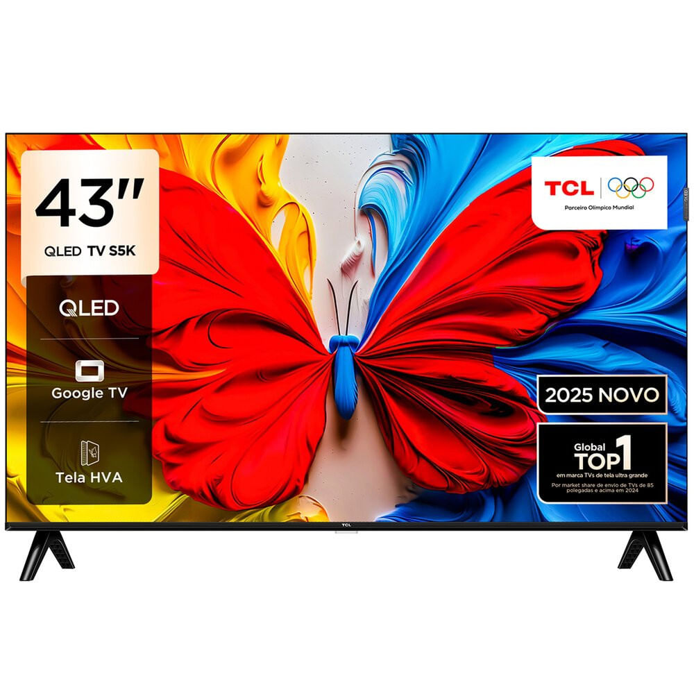 Smart TV TCL 43" QLED 4K 43S5K Google TV